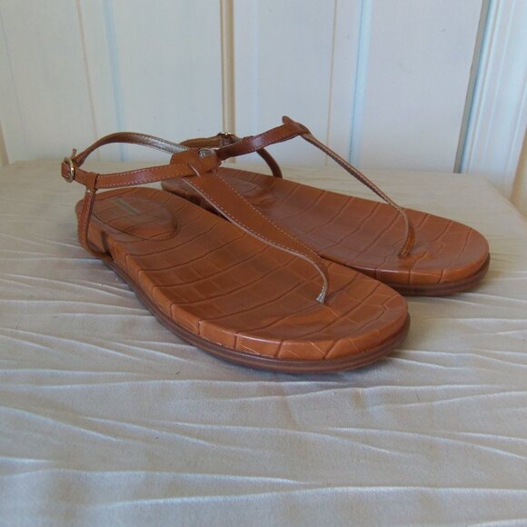 Sam Edelman Naomi Thong Sandals Brown Croc sz 9 - Picture 2 of 14
